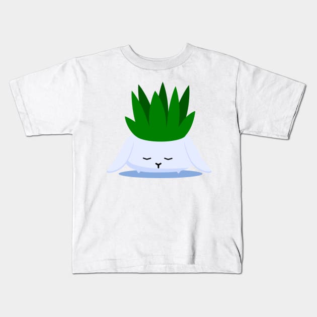 Sleeping bunny potted plant Kids T-Shirt by Doya